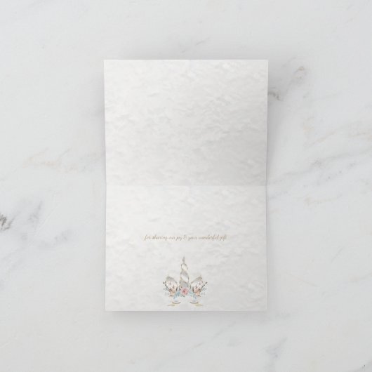 ウッドラ素朴ンドフローラユニコーンありがとう サンキューカード (内部)