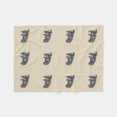 ウッドラ素朴ンドブラックベア フリースブランケット (正面(横))