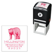 ウッドラ素朴ンドベアファミリー名差出人住所 セルフインキングスタンプ (インサイチュ)