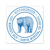 ウッドラ素朴ンドベアラウンドファミリー差出人住所 セルフインキングスタンプ (デザイン)