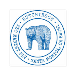 ウッドラ素朴ンドベアラウンドファミリー差出人住所 セルフインキングスタンプ