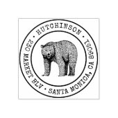 ウッドラ素朴ンドベアラウンドファミリー差出人住所 ラバースタンプ (インプリント)