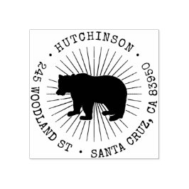 ウッドラ素朴ンドベアラウンド差出人住所 ラバースタンプ