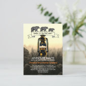 ウッドラ素朴ンドベアーアドベンチャーベビーシャワーbyメール ポストカード (スタンド正面)