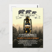 ウッドラ素朴ンドベアーアドベンチャーベビーシャワーbyメール ポストカード (正面/裏面)