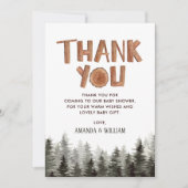 ウッドラ素朴ンドベイビーシャワーありがとう サンキューカード (正面)