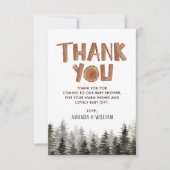 ウッドラ素朴ンドベイビーシャワーありがとう サンキューカード (正面)