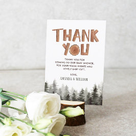 ウッドラ素朴ンドベイビーシャワーありがとう サンキューカード