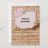 ウッドラ素朴ンドベビーガールシャワー招待状 招待状 (裏面)