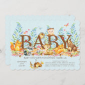 ウッドラ素朴ンドボイルスベビーシャワー招待状 招待状 (正面/裏面)