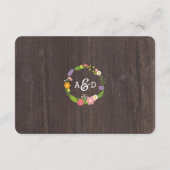 ウッドラ素朴ンドボヘミアンフローラ結婚ズ エンクロージャーカード (裏面)