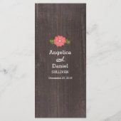 ウッドラ素朴ンドボヘミアンフローラ結婚ズ メニュー (裏面)