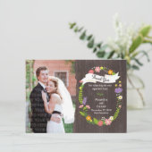 ウッドラ素朴ンドボヘミアンフローラ結婚ズ 招待状 (スタンド正面)