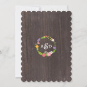 ウッドラ素朴ンドボヘミアンフローラ結婚ズ 招待状 (裏面)