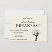 ウッドラ素朴ンドポスト結婚ズブレックファースト招待状 出欠カード (正面)