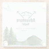 ウッドラ素朴ンドマウンテンフォレストパイン結婚ズ ガラスコースター (裏面)