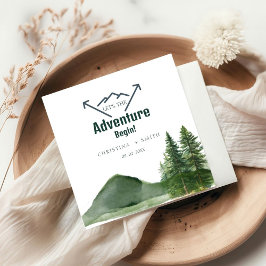 ウッドラ素朴ンドマウンテンフォレストパイン結婚ズ スタンダードカクテルナプキン