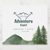 ウッドラ素朴ンドマウンテンフォレストパイン結婚ズ スパークリングワインラベル (シングルラベル)