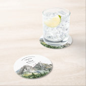 ウッドラ素朴ンドマウンテンフォレストパイン結婚ズ ラウンドペーパーコースター (インサイチュ)