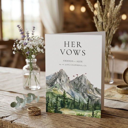 ウッドラ素朴ンドマウンテンフォレ結婚ストの誓い カード