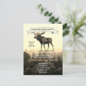 ウッドラ素朴ンドムースキャンプファイアパーティの招待状 ポストカード (スタンド正面)