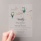 ウッドラ素朴ンドラブバードお祝い アクリル招待状 (インサイチュ (ポータブル))