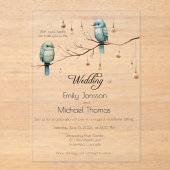 ウッドラ素朴ンドラブバードお祝い アクリル招待状 (正面)