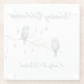 ウッドラ素朴ンドラブバードお祝い ガラスコースター (裏面)