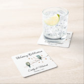 ウッドラ素朴ンドラブバードお祝い スクエアペーパーコースター (インサイチュ)