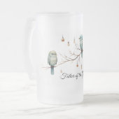 ウッドラ素朴ンドラブバードお祝い フロストグラスビールジョッキ (正面左)