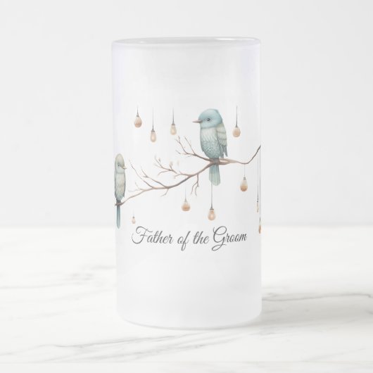 ウッドラ素朴ンドラブバードお祝い フロストグラスビールジョッキ (中央)