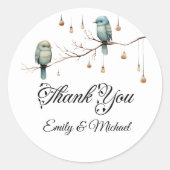 ウッドラ素朴ンドラブバードお祝い ラウンドシール (正面)