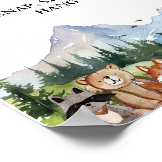 ウッドラ素朴ンド写真ゲストブック赤ちゃんシャワーのサイン ポスター (角)