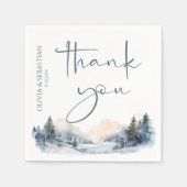 ウッドラ素朴ンド冬林ありがとう スタンダードカクテルナプキン (正面)