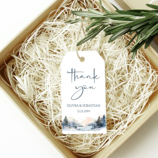 ウッドラ素朴ンド冬林結婚の皆様 ギフトタグ