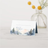 ウッドラ素朴ンド冬林結婚の プレイスカード (正面)