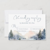 ウッドラ素朴ンド冬林結婚の 出欠カード (正面)