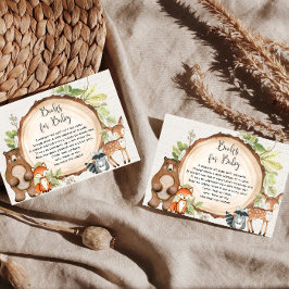 ウッドラ素朴ンド動物の本リクエスト赤ちゃんシャワーE エンクロージャーカード