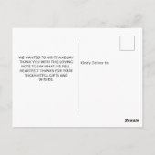 ウッドラ素朴ンド動物の赤ちゃんシャワー緑感謝してい ポストカード (裏面)