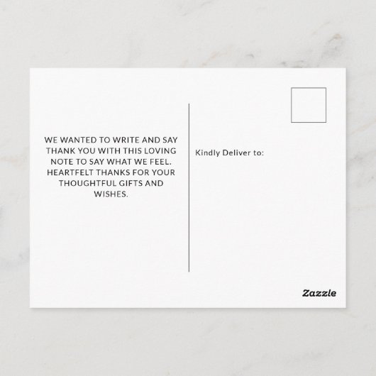 ウッドラ素朴ンド動物の赤ちゃんシャワー緑感謝してい ポストカード (裏面)