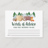 ウッドラ素朴ンド動物アドバイス赤ちゃんシャワー エンクロージャーカード (正面)