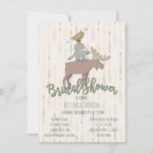 ウッドラ素朴ンド動物ブライダルシャワー 招待状 (正面)
