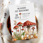 ウッドラ素朴ンド動物少年たち誕生日 招待状