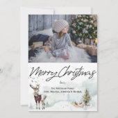 ウッドラ素朴ンド動物水彩写真 招待状 (正面)