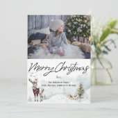 ウッドラ素朴ンド動物水彩写真 招待状 (スタンド正面)