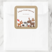 ウッドラ素朴ンド動物蔵書票、本プレート スクエアシール (バッグ)