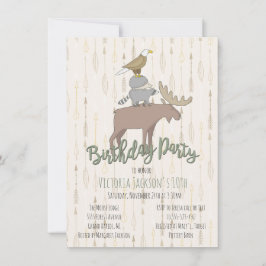 ウッドラ素朴ンド動物誕生会 招待状