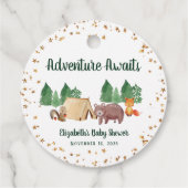 ウッドラ素朴ンド動物赤ちゃんシャワーありがとう フェイバータグ (裏面)