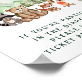 ウッドラ素朴ンド動物赤ちゃんシャワーおむつラッフル ポスター (角)