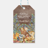 ウッドラ素朴ンド動物赤ちゃんシャワーお願いギフトラベル ギフトタグ (正面)